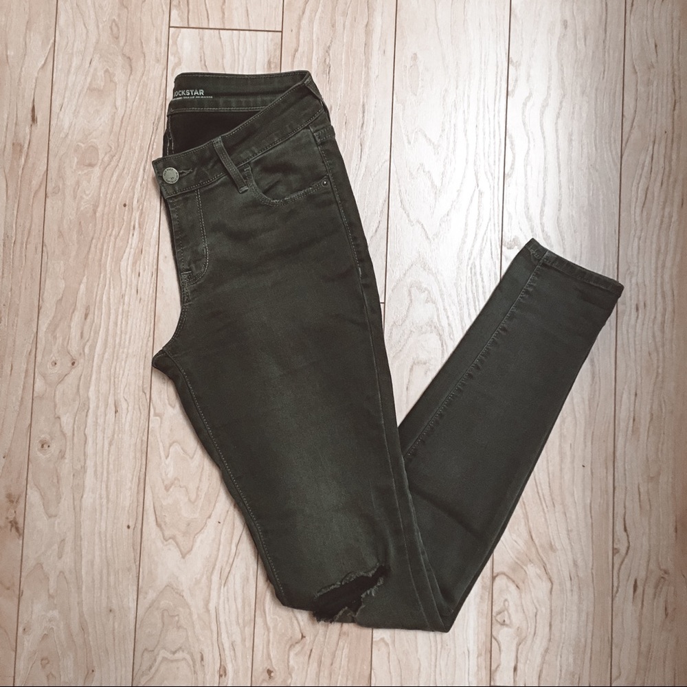 Old Navy Rockstar Mid Rise Jeans Black Size 0